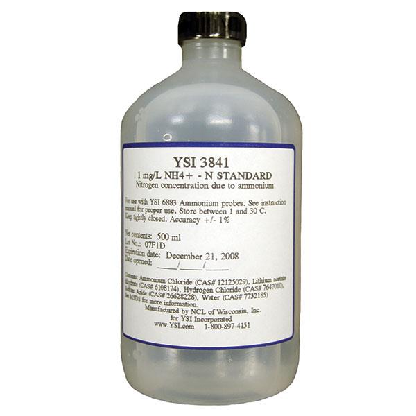 美国YSI 3841 氨氮标准液 1 mg/L (500m/L)