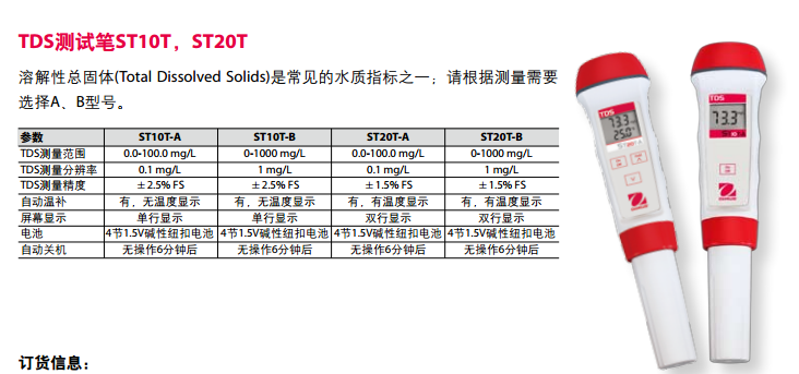 OHAUS奥豪斯TDS测试笔ST10T-A图1